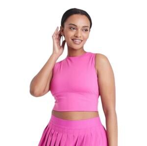 New All in Motion Brushed Sculpt Muscle Cropped Sports Bra Vibrant Pink Small